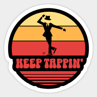 Retro Keep Tappin' Tap Dancer Sticker